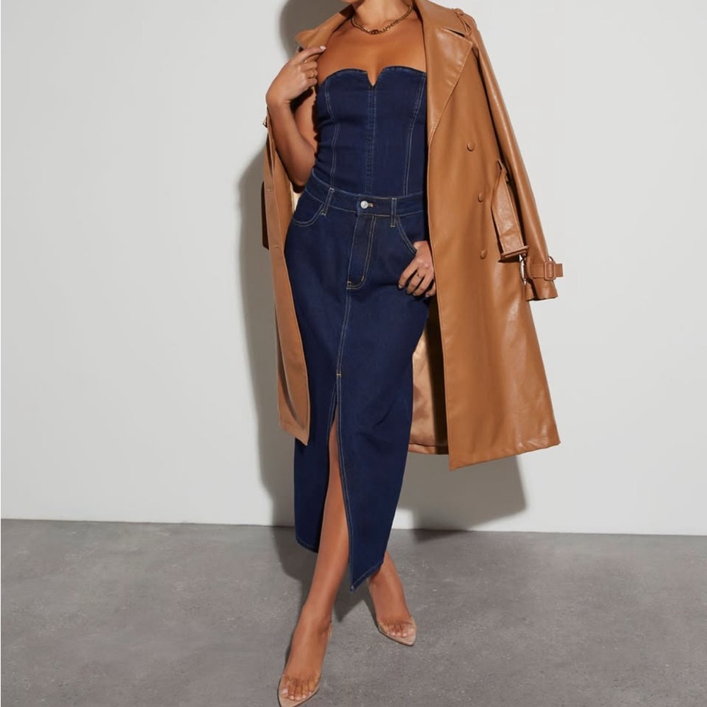 Vici Erica Denim Midi Skirt
